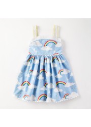 Little maven 2022 baby girls clothes casual cotton lovely kids summer dress for infant children 2 to 7 years