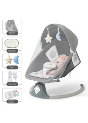 High quality luxury baby rocking chair new style smart bluetooth electric cradle bed with music intelligent swing newborn shaker