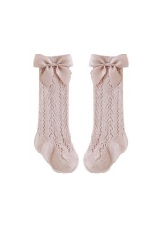 Baby Toddlers Girls Socks Solid Breathable Mesh Cotton Socks Newborn Medium Tube 3/4 Knee High Socks Spanish Style For Girls