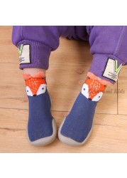 Baby First Shoes Baby Girls Newborn Knitwear Socks Warm Infant Winter Shoes Fox Rabbit Cartoon Kids Boy Casual Shoes 2021