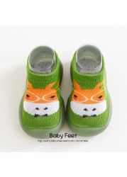 Unisex baby shoes first baby shoes first walkers boy soft sole rubber outdoor baby shoes cute animal socks baby anti-slip