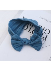 Baby Hair Band Girls Bow Elastic Headbands Turban Baby Hair Accessories Kids Headpiece 18 Colors