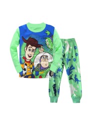 New Autumn Children's Clothing Sets Toy Story Cartoon Wooden Sets Kids Pajamas Buzz Lightyear Pijamas Jessie Long Sleeve Sleepwear