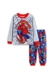 New Spider-Man cartoon children's long-sleeved pajamas children's champion home wear boys' underwear two-piece suit pajamas