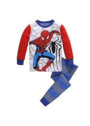 New Spider-Man cartoon children's long-sleeved pajamas children's champion home wear boys' underwear two-piece suit pajamas