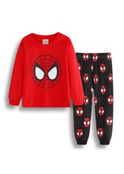 New Spider-Man cartoon children's long-sleeved pajamas children's champion home wear boys' underwear two-piece suit pajamas