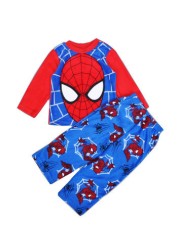 New Spider-Man cartoon children's long-sleeved pajamas children's champion home wear boys' underwear two-piece suit pajamas