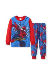 New Spider-Man cartoon children's long-sleeved pajamas children's champion home wear boys' underwear two-piece suit pajamas