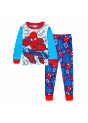 New Spider-Man cartoon children's long-sleeved pajamas children's champion home wear boys' underwear two-piece suit pajamas