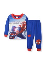 New Spider-Man cartoon children's long-sleeved pajamas children's champion home wear boys' underwear two-piece suit pajamas