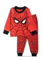 New Spider-Man cartoon children's long-sleeved pajamas children's champion home wear boys' underwear two-piece suit pajamas