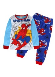 New Spider-Man cartoon children's long-sleeved pajamas children's champion home wear boys' underwear two-piece suit pajamas