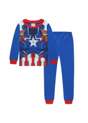 New Spider-Man cartoon children's long-sleeved pajamas children's champion home wear boys' underwear two-piece suit pajamas