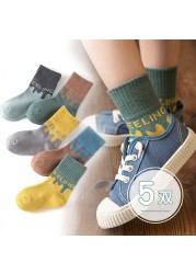 5pairs/lot Baby Boys Girls Socks Fashion Cartoon Animal Pattern Cotton Kids Socks 1-12 Years New Spring Autumn Socks for Boy