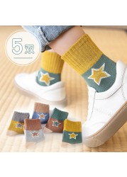 5pairs/lot Baby Boys Girls Socks Fashion Cartoon Animal Pattern Cotton Kids Socks 1-12 Years New Spring Autumn Socks for Boy