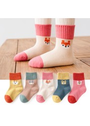 5pairs/lot Baby Boys Girls Socks Fashion Cartoon Animal Pattern Cotton Kids Socks 1-12 Years New Spring Autumn Socks for Boy