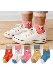 5pairs/lot Baby Boys Girls Socks Fashion Cartoon Animal Pattern Cotton Kids Socks 1-12 Years New Spring Autumn Socks for Boy