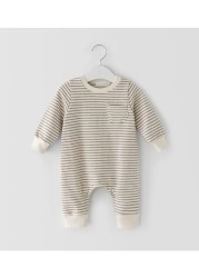 2022 Baby Cotton Soft Baby Clothes Baby Girls Boys Fashion Elegant Long Sleeve O-Neck Newborn Jumpsuit