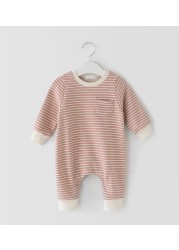 2022 Baby Cotton Soft Baby Clothes Baby Girls Boys Fashion Elegant Long Sleeve O-Neck Newborn Jumpsuit