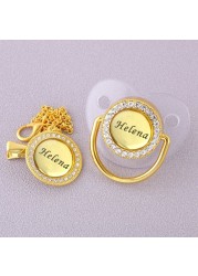 BlingBling Clear Pacifier and Snipper Customized Name Name Sacrifice Baby Sucette Newborn Feeding BPA Free Baby Shower Gifts