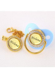 BlingBling Clear Pacifier and Snipper Customized Name Name Sacrifice Baby Sucette Newborn Feeding BPA Free Baby Shower Gifts