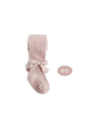 Spain Style Girls Stockings Newborn Tights for Girls Mesh Children Pantyhose 2022 Spring Summer Bow-knot Children Leggings