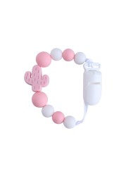 Baby Silicone Infant Toddler Doll Pacifier Soother Nipple Clip Chain Strap Baby Holder Chew Baby Safety Teether Teething