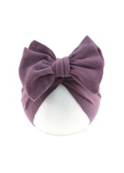 Baby Big Bowknot India Beanie Knit Solid Color Beanie Cute Bow Cotton Elastic Turban Headband for Babies Girls Boys