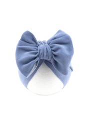 Baby Big Bowknot India Beanie Knit Solid Color Beanie Cute Bow Cotton Elastic Turban Headband for Babies Girls Boys