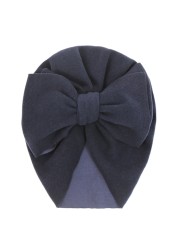 Baby Big Bowknot India Beanie Knit Solid Color Beanie Cute Bow Cotton Elastic Turban Headband for Babies Girls Boys