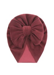 Baby Big Bowknot India Beanie Knit Solid Color Beanie Cute Bow Cotton Elastic Turban Headband for Babies Girls Boys