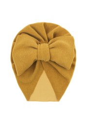 Baby Big Bowknot India Beanie Knit Solid Color Beanie Cute Bow Cotton Elastic Turban Headband for Babies Girls Boys