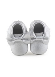 Newborn Baby Shoes Infant Boys Girl First Walker PU Sole Princess Bowknot Fringe Toddler Baby Crib Shoes Casual Moccasins