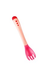 1pc Baby Soft Temperature Sensing Spoon Baby Safety Learning Fork Spoon Children Kids Boy Girl Food Feeding Utensils Tool