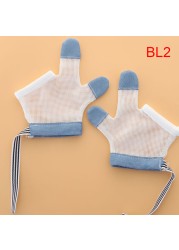 1 Pair Baby Prevent Bite Fingernails Nail Glove Children Infant Anti Bite Eat Hand Protection Gloves for Bite Kids Harmless Set