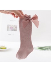 Baby Girls Socks New Toddlers Big Girl Bow Knee High Long Soft Kids Socks Bowknot 100% Cotton 0-3 Years Newborn Socks