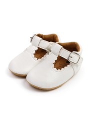 Newborn Baby Shoes Classic Leather Strap Boys Girls Multicolor Rubber Sole Infant Anti-slip First Walkers Shoes