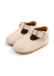 Newborn Baby Shoes Classic Leather Strap Boys Girls Multicolor Rubber Sole Infant Anti-slip First Walkers Shoes