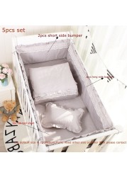 Baby bed around cradle protector lace bumper princess pattern solid color cotton bed sheet bedspreads four seasons universal