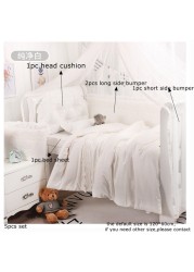 Baby bed around cradle protector lace bumper princess pattern solid color cotton bed sheet bedspreads four seasons universal