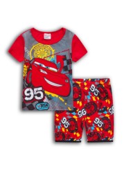 Children's short-sleeved cotton pajamas summer clothes children's sleepwear cartoon T-shirt spiderman