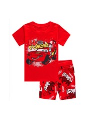 Children's short-sleeved cotton pajamas summer clothes children's sleepwear cartoon T-shirt spiderman