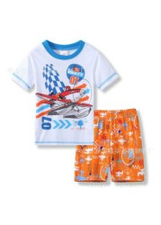 Children's short-sleeved cotton pajamas summer clothes children's sleepwear cartoon T-shirt spiderman