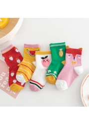 5pairs/lot 3 to 12 Years Kids Soft Cotton Socks Boy Girl Baby Cute Cartoon Warm Fashion School Socks Autumn Winter Cartoon