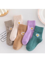 5pairs/lot 3 to 12 Years Kids Soft Cotton Socks Boy Girl Baby Cute Cartoon Warm Fashion School Socks Autumn Winter Cartoon