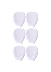 3pairs/set Simple Cute Baby Knitting Mitten Newborn Anti-eat Hand Anti-grab Face Protection Glove Baby Mitten