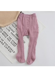 Girls Cotton Knitted Tie Socks High Waist Baby Tights 0-8 Years Winter Winter Tights