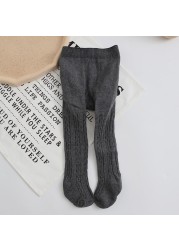 Girls Cotton Knitted Tie Socks High Waist Baby Tights 0-8 Years Winter Winter Tights