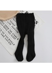 Girls Cotton Knitted Tie Socks High Waist Baby Tights 0-8 Years Winter Winter Tights