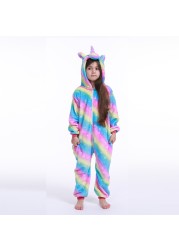 flannel unicorn for kids pajamas boys girls sleepwear children panda jumpsuit kids oneise for jumpsuit licorn